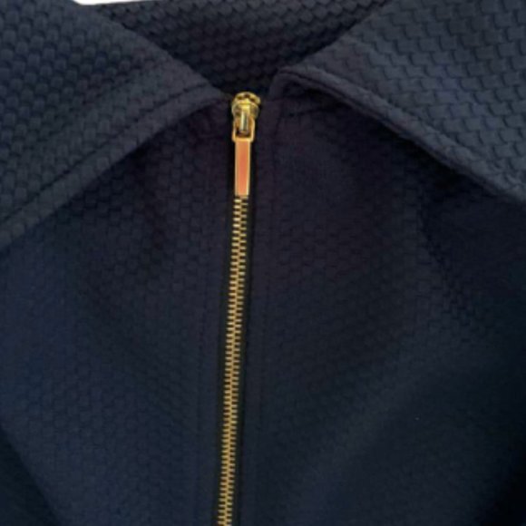 Beautiful Navy Dress with Folded Cowl Neck - Picture 5 of 10